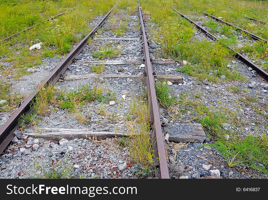 Desolate and rusty railroad tracks. Desolate and rusty railroad tracks