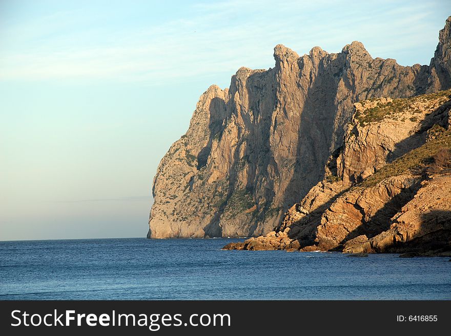 Cliffs in the North side of Majorca in Spain