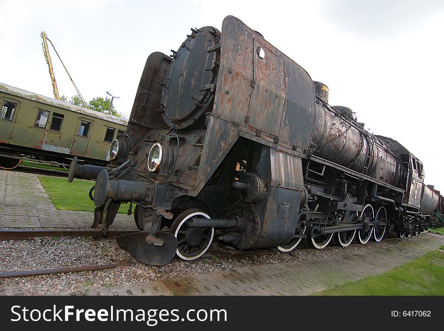 The photograph of old engines in railway museum. The photograph of old engines in railway museum