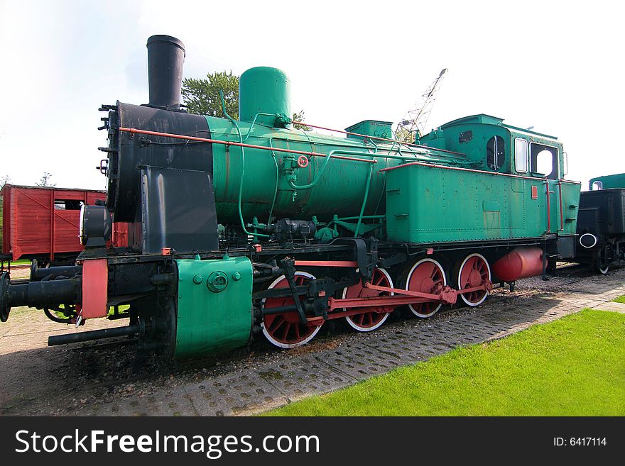 The photograph of old engines in railway museum. The photograph of old engines in railway museum