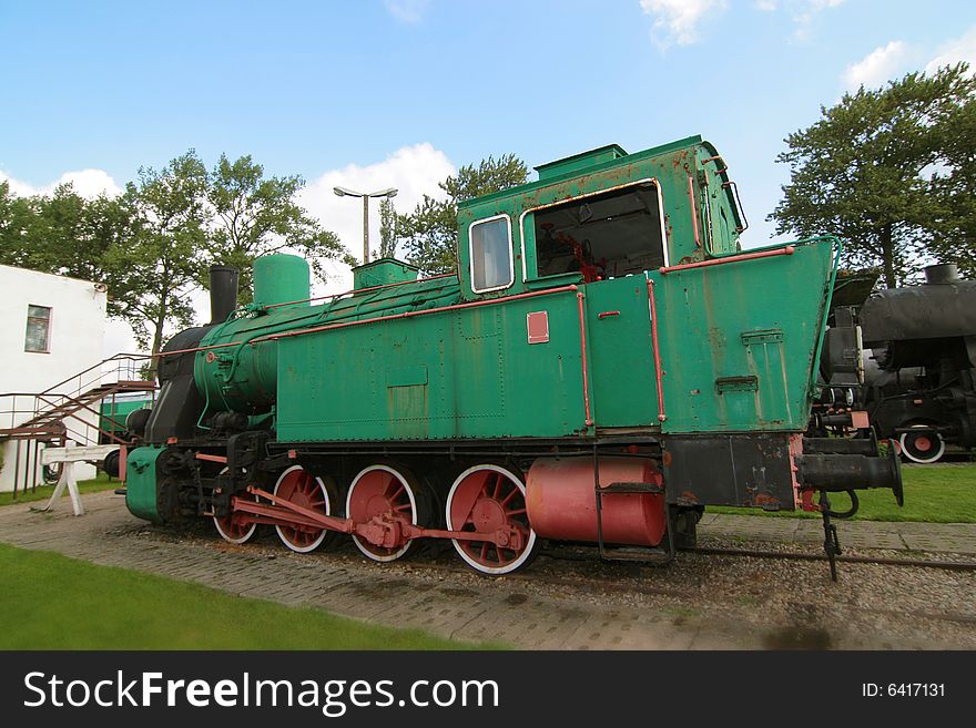 The photograph of old engines in railway museum. The photograph of old engines in railway museum