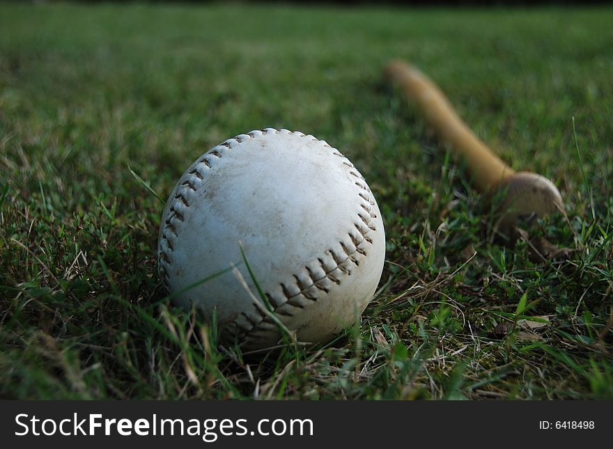 Photo of baseball with bat