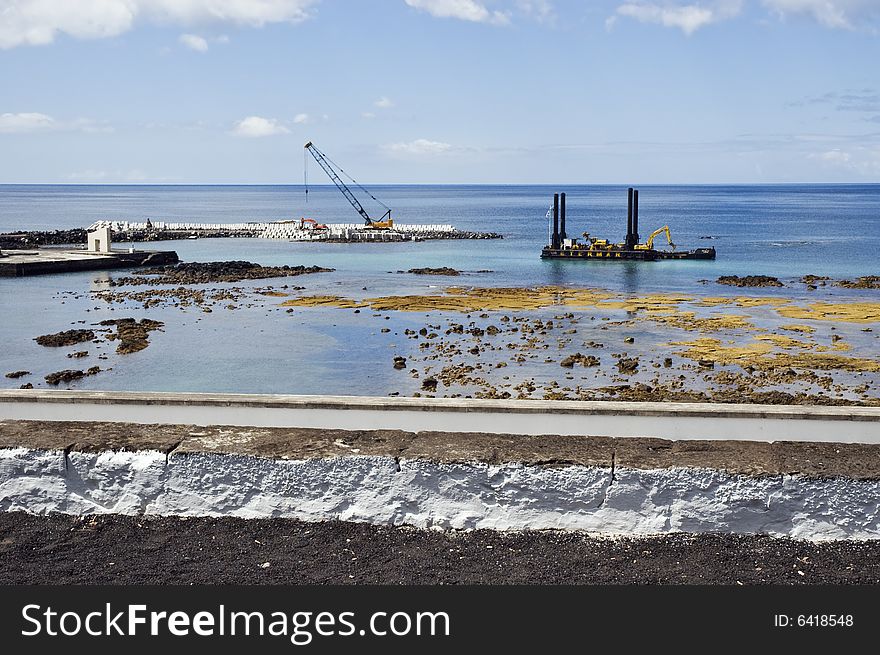 Pier Construction, Lages Do Pico, Azores