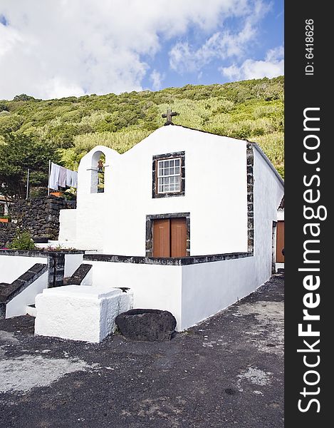 Little church in Lages do Pico, Pico island, Azores, Portugal. Little church in Lages do Pico, Pico island, Azores, Portugal