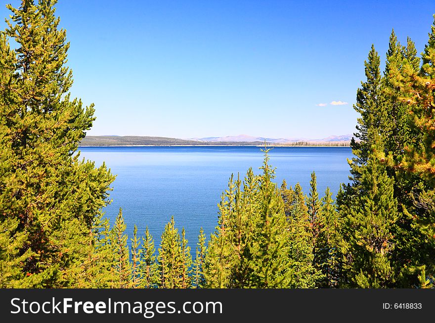 The Yellowstone lake in the Yellowstone National Park