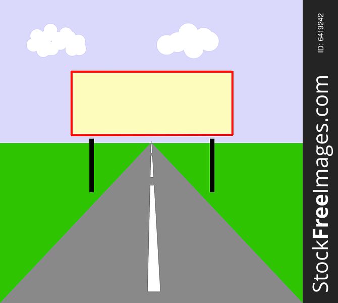 Drawing of the billboard on road