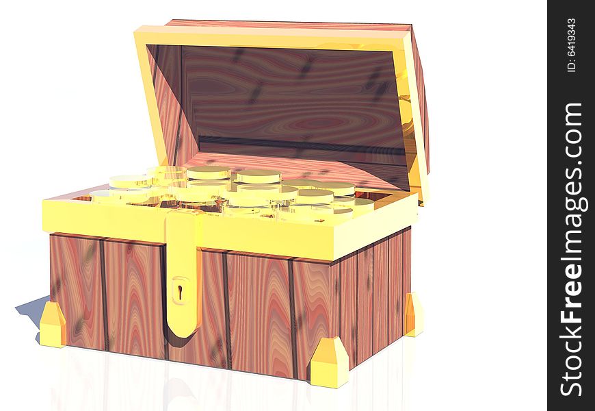 Treasure in the trunk 3d image