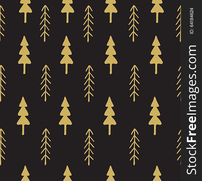 Fir tree seamless pattern colorful.