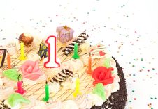Cake With Candle Royalty Free Stock Image Cake With Candle Royalty Free Stock Image