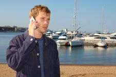 Young Stylish Man Talk On Mobile Phone Royalty Free Stock Images Young Stylish Man Talk On Mobile Phone Royalty Free Stock Images