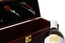 Red Wine In A Gift Box Royalty Free Stock Images Red Wine In A Gift Box Royalty Free Stock Images