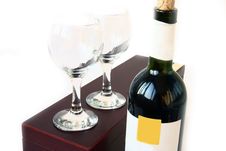 Red Wine Bottle And Box Royalty Free Stock Photo Red Wine Bottle And Box Royalty Free Stock Photo