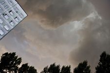 Dark Clouds Above Flat Royalty Free Stock Photo