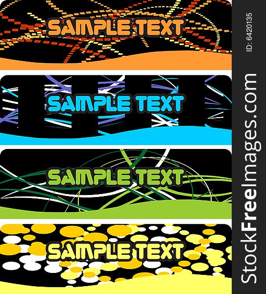 4 Abstract banners background vector illustration. 4 Abstract banners background vector illustration