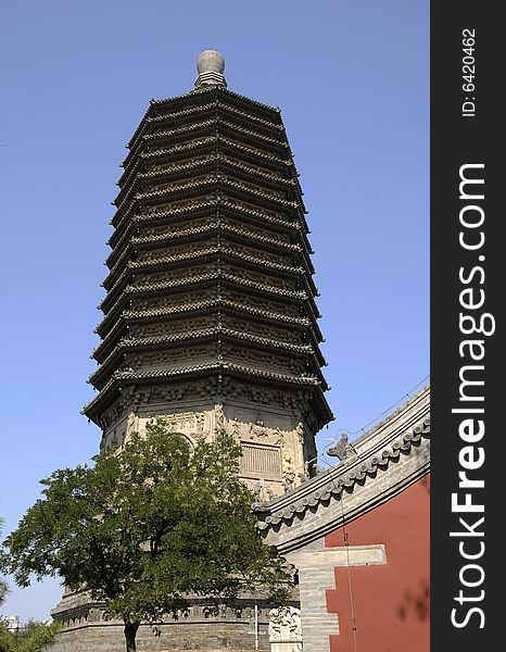 Ancient chinese building, stupa tower. Ancient chinese building, stupa tower