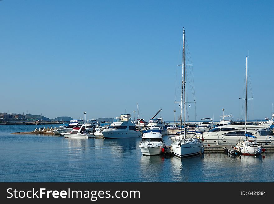 Yacht landing stage (pier) in Vladivostok.