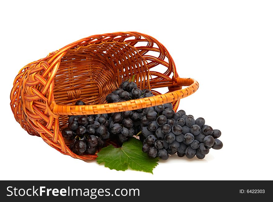 Bunches Of Grapes  In Basket