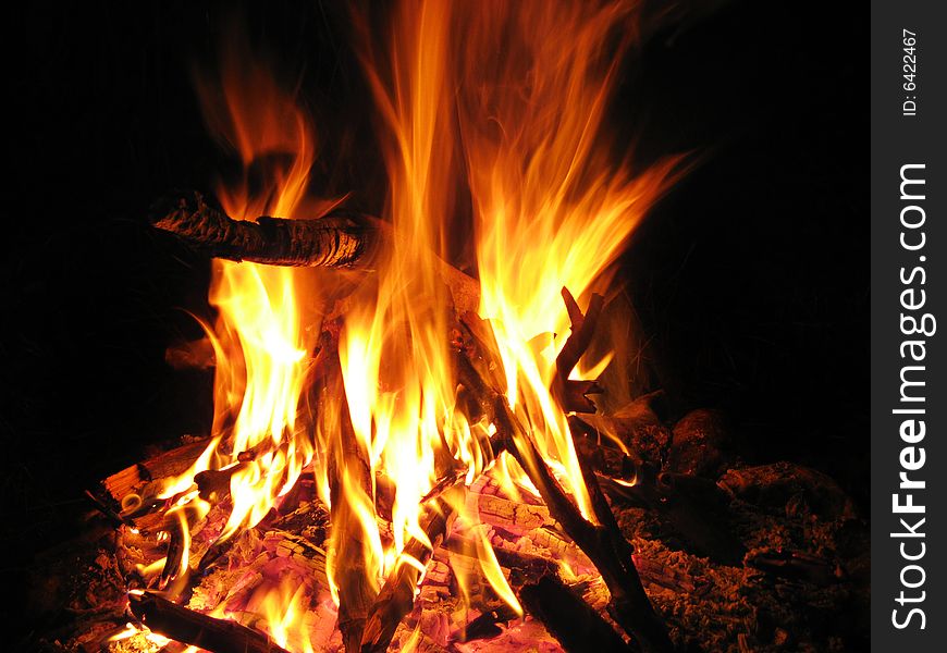 Fire flame ember burn at dark