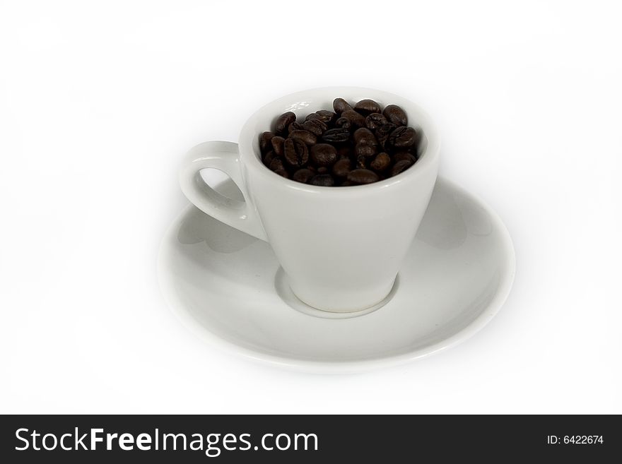 A cup of coffeebeans