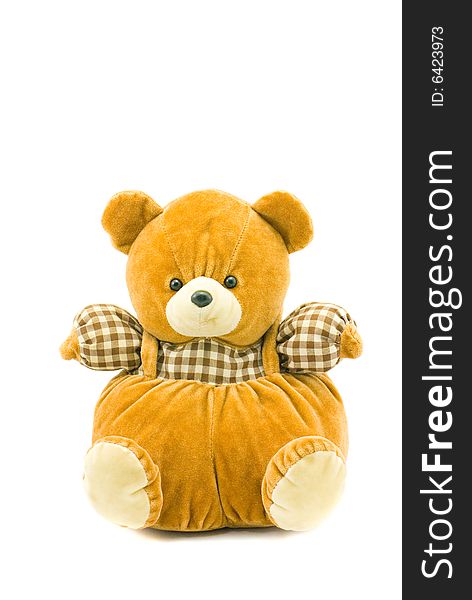 Teddy bear toy isolated on a white background