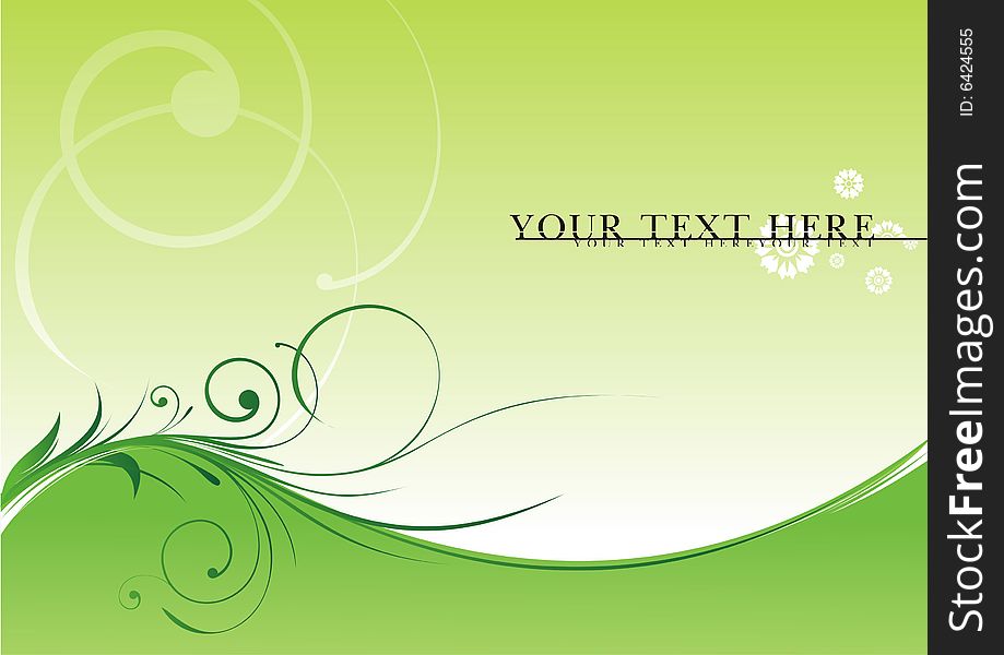 Green floral pattern for  entering text. Green floral pattern for  entering text