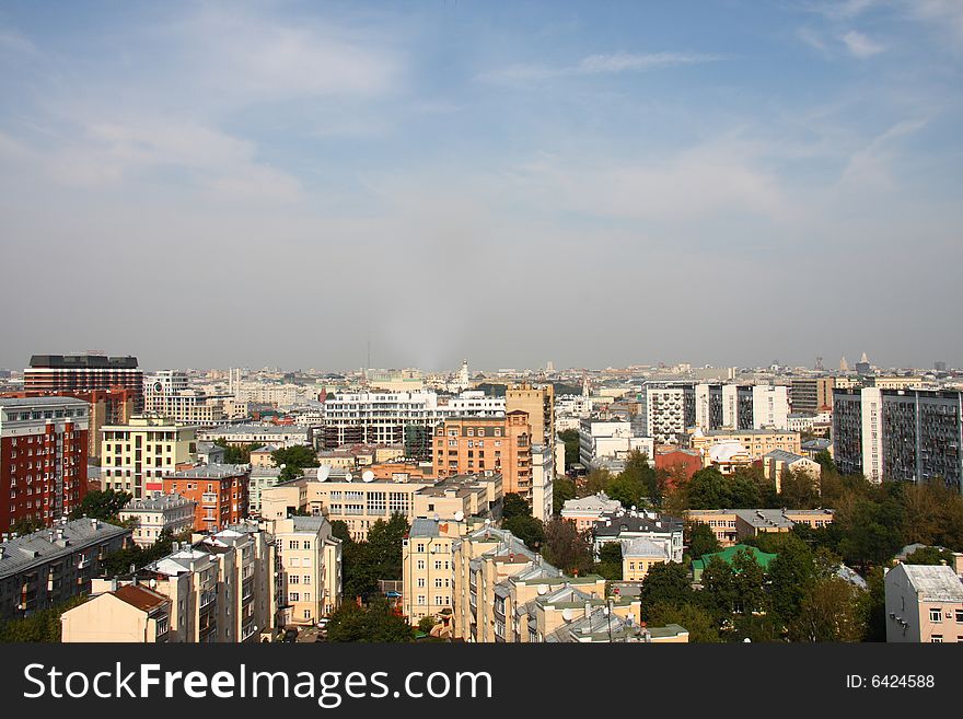 A Panoramic View Of The Moscow City Skyline