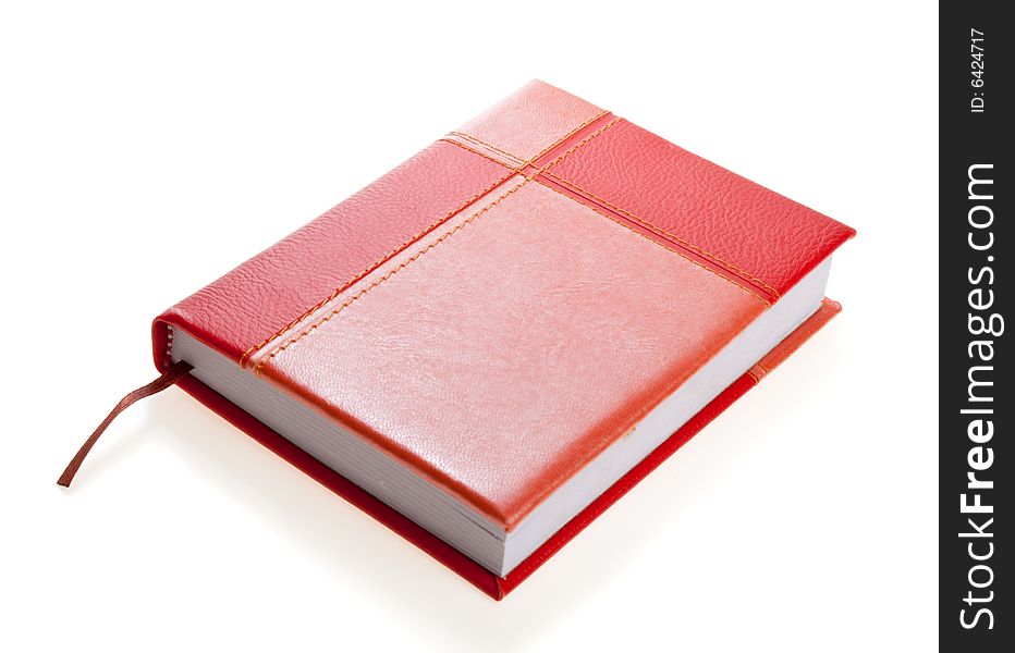 Red-and-orange personal organizer, isolated