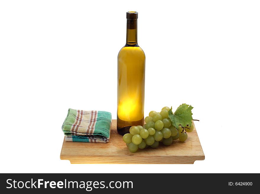 Bottle of vine and some fruits