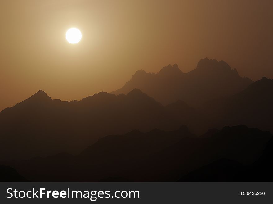 View at the sunset, sahara desert, egypt
