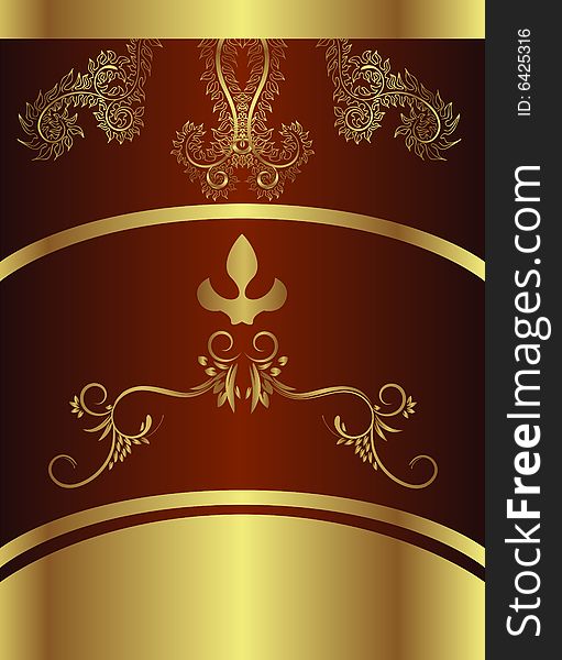 Royal chocolate backround with golden elements