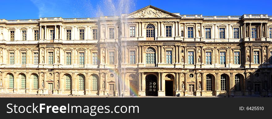 France, Paris: panoramic view of the Louvre