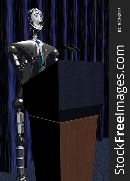 3D rendering of the robotic president. 3D rendering of the robotic president