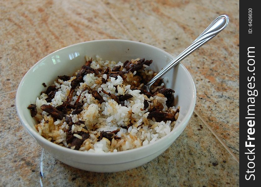 Teriyaki Chicken & Rice in a bowl. Teriyaki Chicken & Rice in a bowl