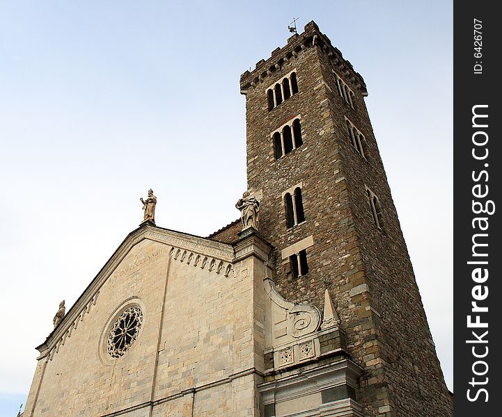 The church of Sarzana (La Spezia, Liguria, Italy) during day. The church of Sarzana (La Spezia, Liguria, Italy) during day