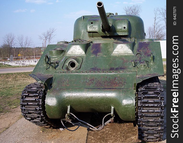 Sherman WW2 Tank at the open-air museum in Russia