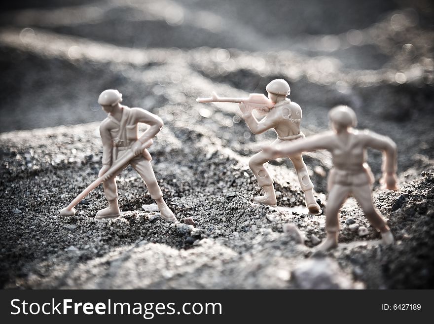 Toy soldiers in ground war