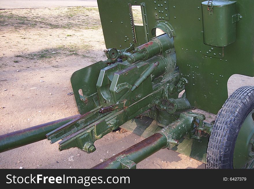 Soviet WW2 Antitank Gun at the open-air museum in Russia