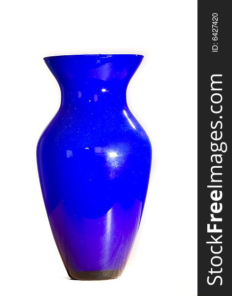 Isolated blue vase ready to join a collection
