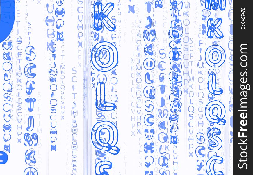 Blue parallel distorted texts in white background. Blue parallel distorted texts in white background