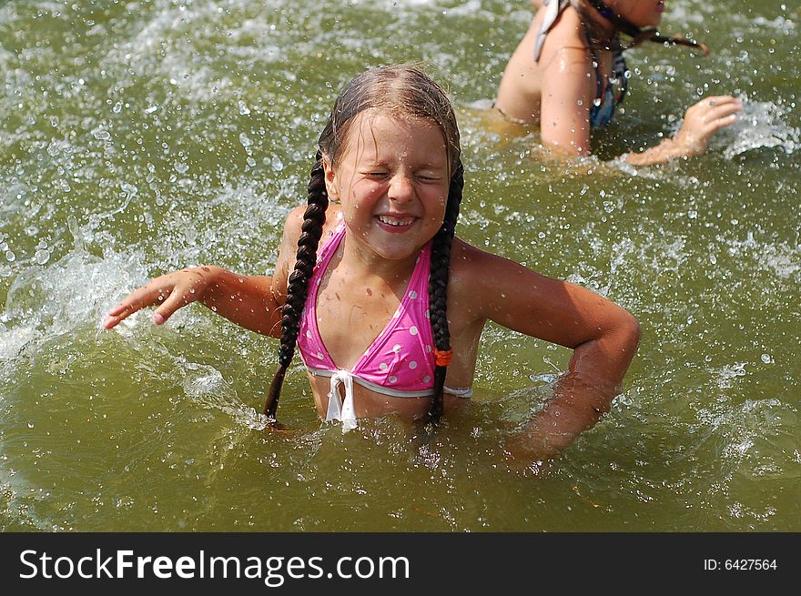 Nice emotion during summer games in water. Nice emotion during summer games in water