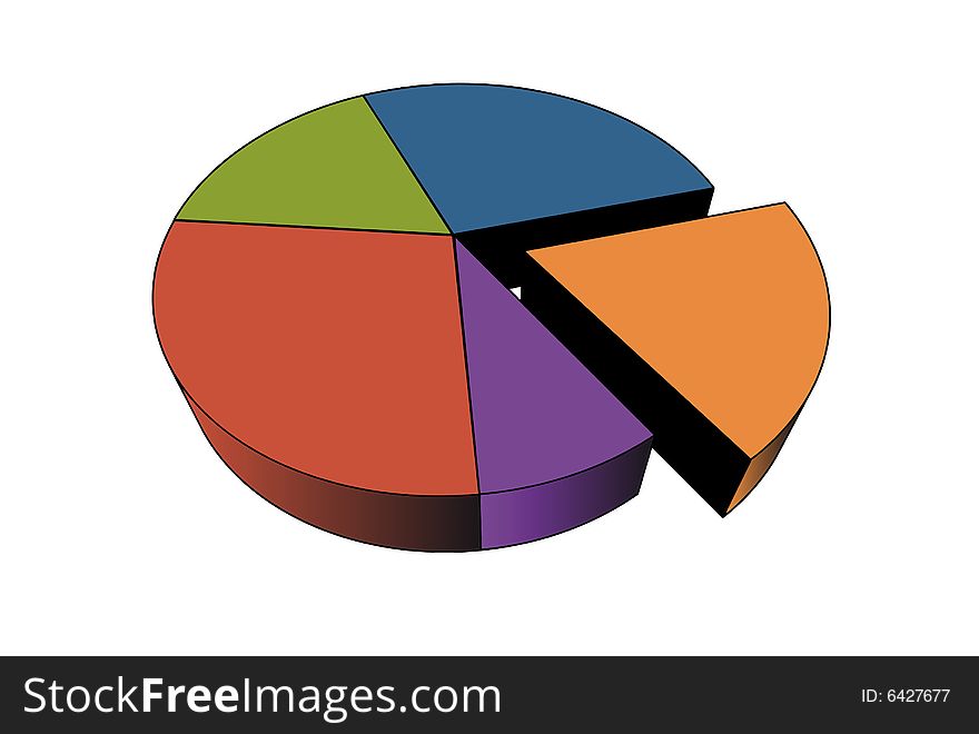 Statistics - 3d isolated multicolor diagram on white (with vector EPS format)