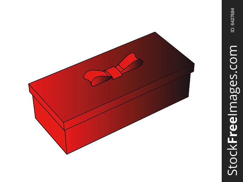 Little red gift box - 3d isolated illustration (with vector EPS format)