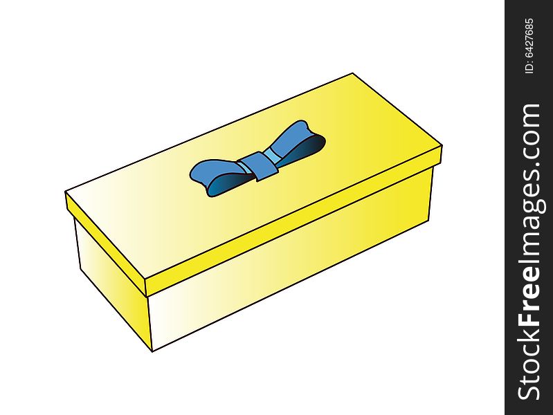 Little yellow gift box - 3d isolated illustration (with vector EPS format)