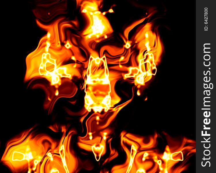 Abstract fiery background illustration with hot flames.