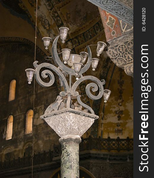 Inside of Hagia Sophia, The monument most famous of Istanbul - Turkey