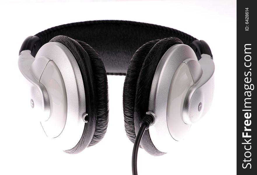 A headphones set over white background