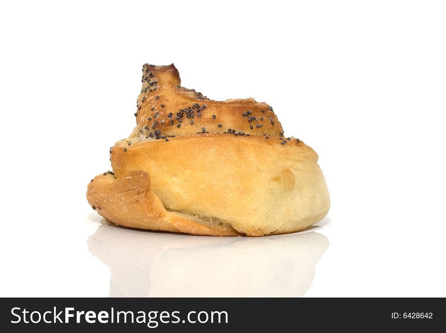 Fresly baked bun isolated over white. Fresly baked bun isolated over white