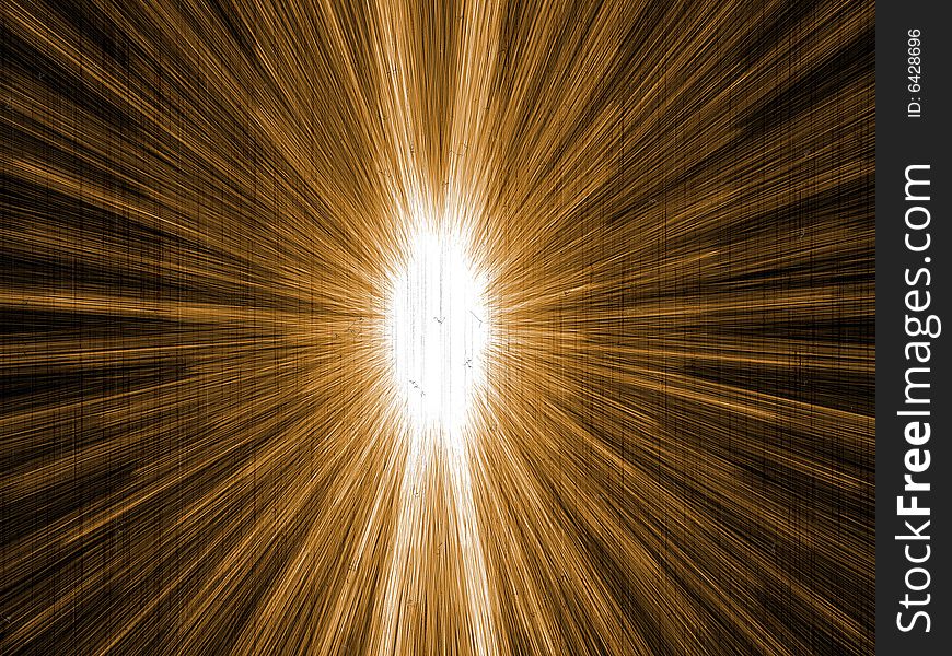 Bright space explosion in black space in old style