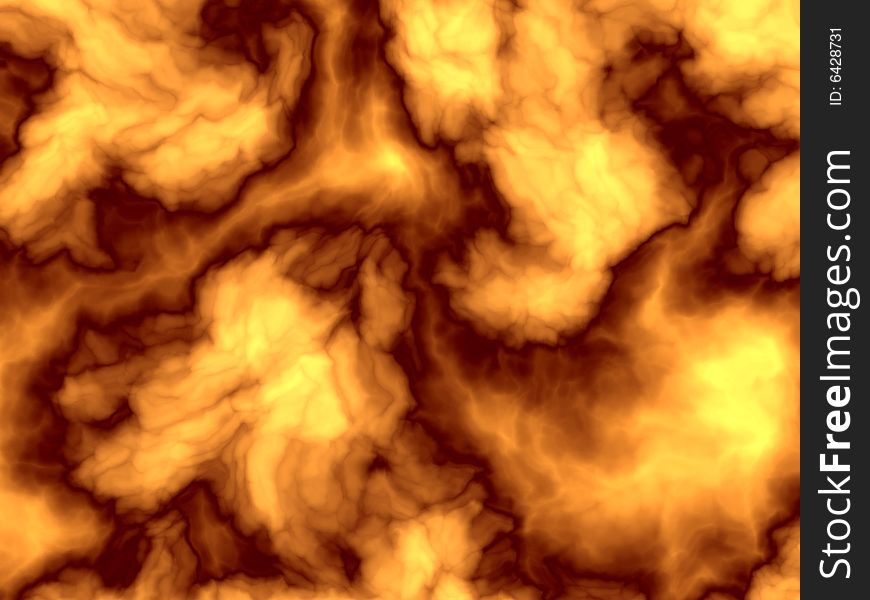 Hot yellow and orange and brown background with turbulence texture