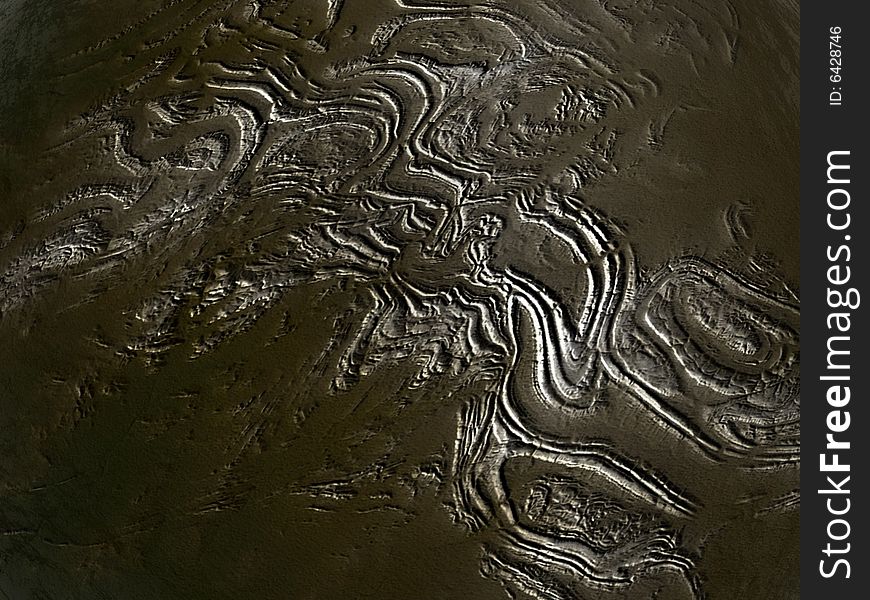 Computer generated brown surface of an alien unknown planet